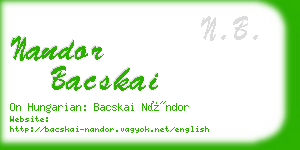 nandor bacskai business card